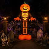 12 ft Inflatable Pumpkin Skeleton Reaper with LED Lights