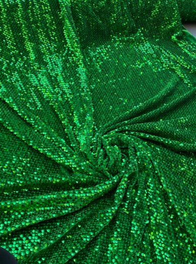 Stretch Sequin on Velvet Emerald Green