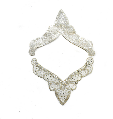 Rhinestone Iron-On Applique V-Shape 7.25 x 5.50