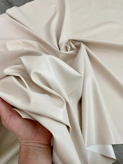 Beige Stretch Faux Leather