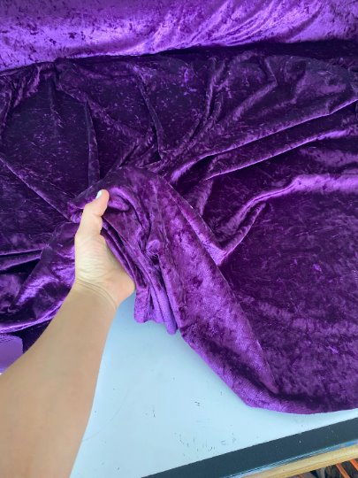 Stretch Crushed Velvet Purple