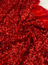Red Sequin on Velvet