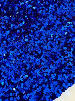 Stretch Sequin Velvet Royal Blue