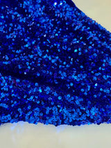 Stretch Sequin Velvet Royal Blue