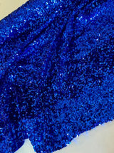 Stretch Sequin Velvet Royal Blue