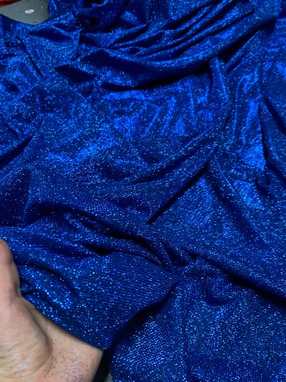 Royal Blue Stretch Lurex Jersey Knit
