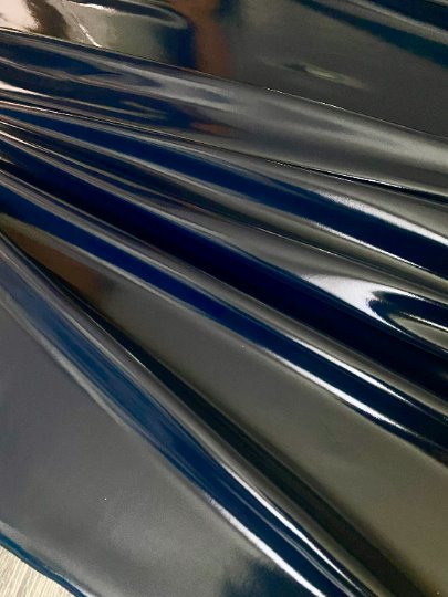 Navy Glossy Stretch Patent Leather Latex