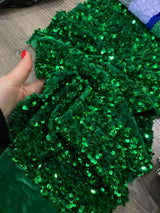 Stretch Sequin on Velvet Emerald Green