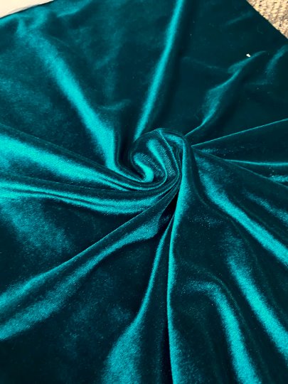 Teal Green Stretch Velvet