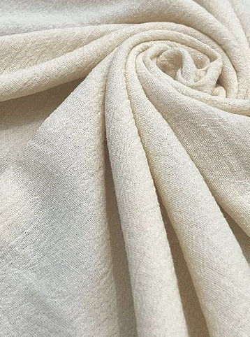Cotton Gauze Ivory Crinkle