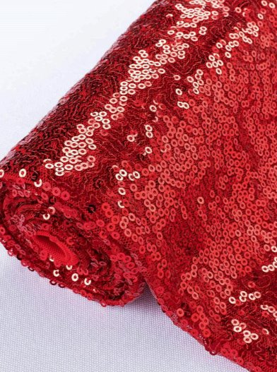 Stretch Red Sequin on Mesh