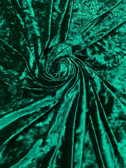 Stretch Crushed Velvet Hunter Green