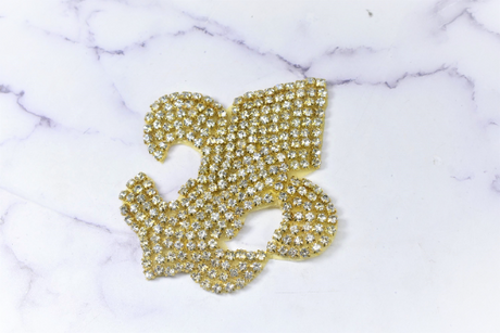 Rhinestone Applique Fleur De Los 3.5 x 4
