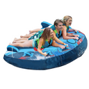 Towable Tube for Boating 1-3 Rider Inflatable Water Sports Tube with Heavy-Duty Nylon Cover, Zipper Closure, Bolster Fins, Safety Air Valve & Padded Handles Perfect for Lake & Ocean Adventures