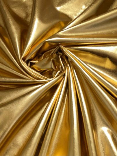 Glossy Gold Stretch Faux Leather
