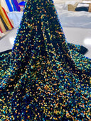 Stretch Sequin on Velvet Multicolor