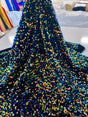 Stretch Sequin on Velvet Multicolor