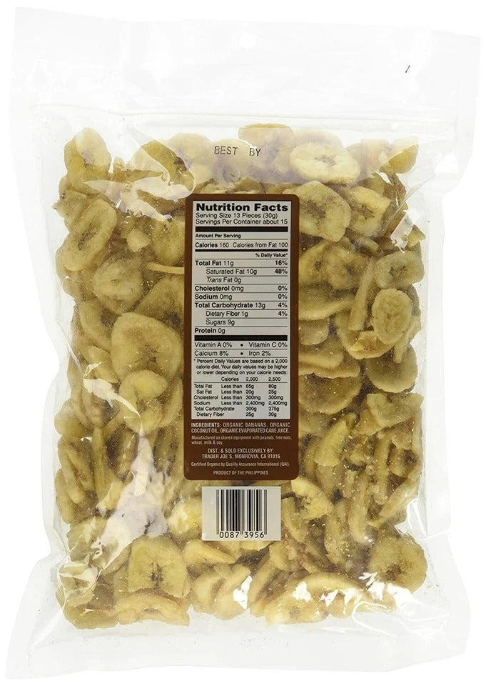 Trader Joe's Organic Banana Chips 16 oz