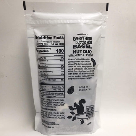 Dúo de Nueces Todo Menos el Bagel – Mezcla de Nueces Saladas con un Giro Sabroso 8 Oz