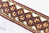 Beaded Rhinestone Floral Trim 1.5"