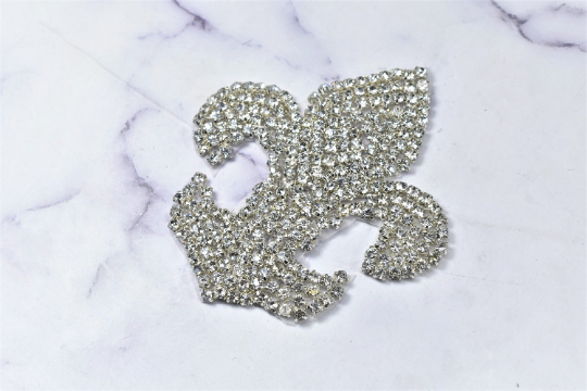 Rhinestone Applique Fleur De Los 3.5 x 4