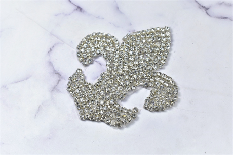 Rhinestone Applique Fleur De Los 3.5 x 4