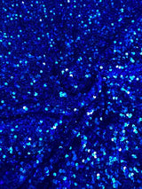 Stretch Sequin Velvet Royal Blue