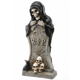 12 Inch Tombstone and Skeleton Reaper Halloween Decoration