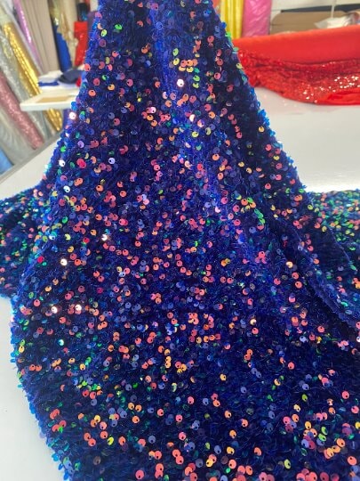 Sequin on Velvet Stretch Fabric