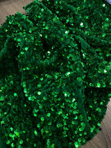 Stretch Sequin on Velvet Emerald Green