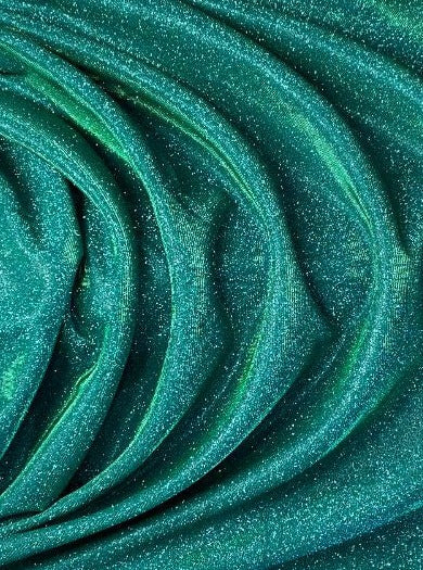 Teal Green Stretch Metallic Lurex