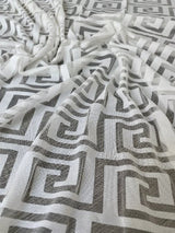 Printed Power Mesh White Geo