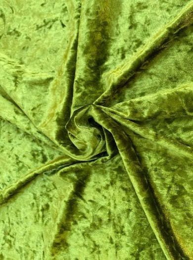 Stretch Crushed Velvet Olive