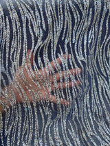 Glitter Lace Silver Wave Design