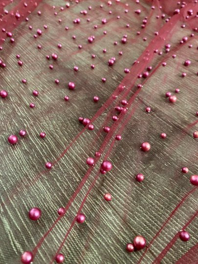 Pearl Tulle Burgundy