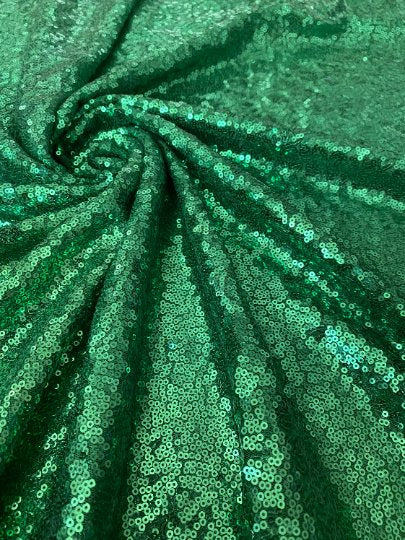 Stretch Sequin on Mesh Green