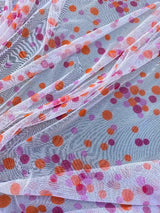 Polka Dot Tulle Pink Orange
