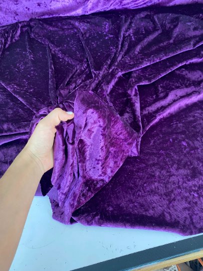 Stretch Crushed Velvet Purple