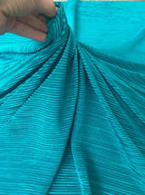 Stretch Knit Pleated Teal