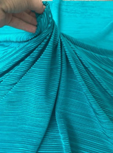Stretch Knit Pleated Teal
