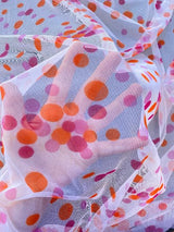 Polka Dot Tulle Pink Orange