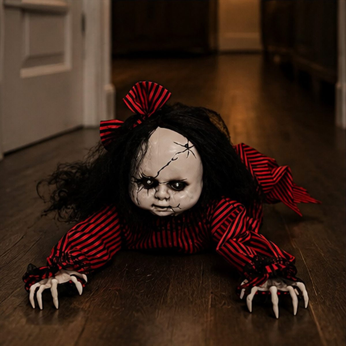 9" Touch Activated Animatronic Doll Halloween Lighted Decoration
