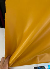 Stretch Faux Leather Mustard