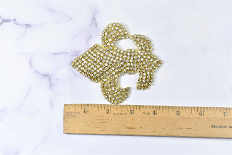 Rhinestone Applique Fleur De Los 3.5 x 4