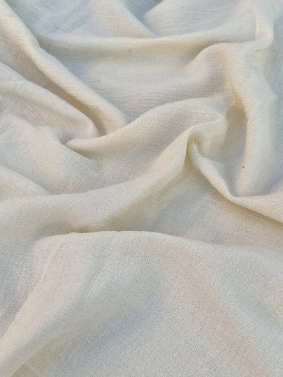 Cotton Gauze Ivory Crinkle
