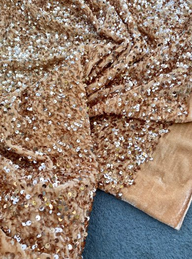 Rose Gold Sequin Velvet