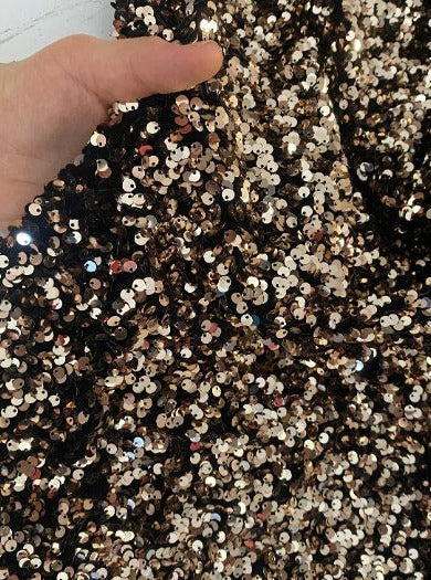 Gold Champagne Sequin on Velvet