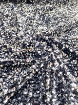 Stretch Sequin on Velvet Silver/Black
