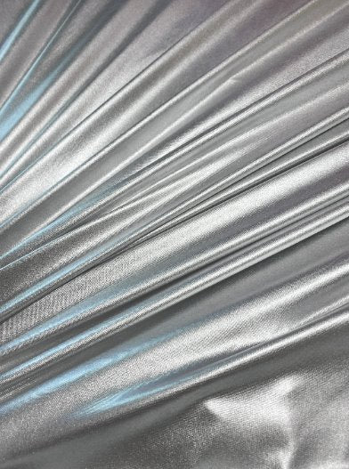 Shiny Silver Slinky Foiled Jersey