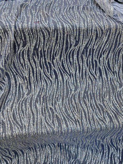 Glitter Lace Silver Wave Design